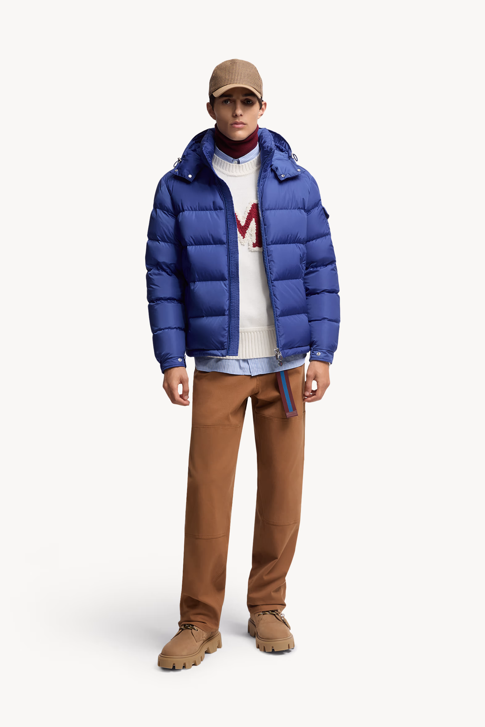 Moncler Maya Hooded Short Down Jacket Men Electric Blue Moncler 0
